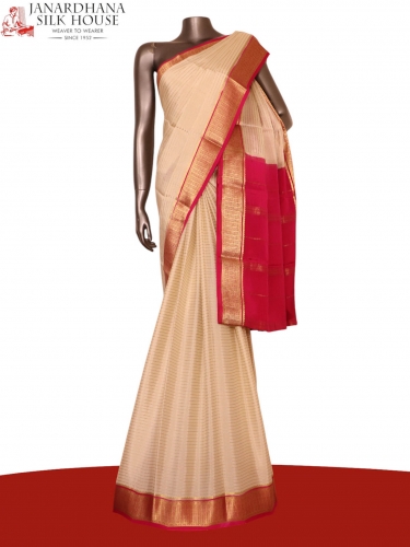 Pure Veldhari Zari Mysore Crepe Silk Saree